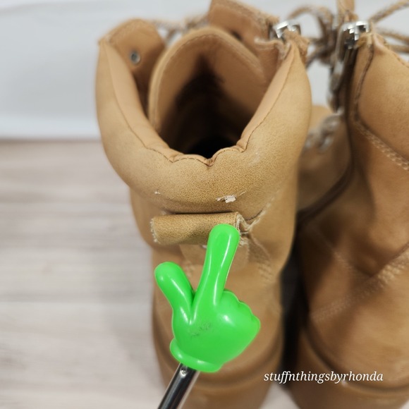 Steve MADDEN GIRL Dillan Combat Boots Lace‎ Up Brown Womens Size 8.5 M - Picture 8 of 9